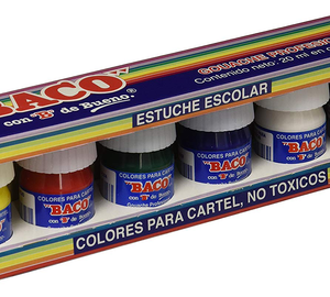 ESTUCHE C/6 PINTURAS DE COLORES BACO