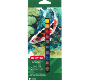 Derwent Academy Pintura acrílica 12ml caja con 12 piezas