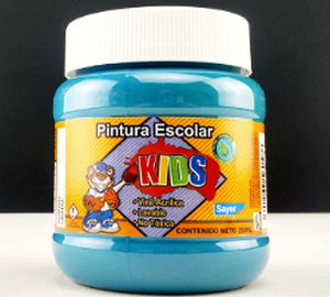 PINTURA ESCOLAR KIDS 250ML AZUL TURQUESA SAYER