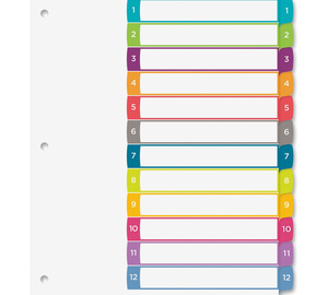 SEPARADORES TAMAÑO CARTA 1-12 DIETRIX