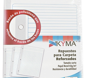 HOJA DE CARPETA TAMAÑO CARTA C/REFUERZO :CUADRO 0.7 KYMA