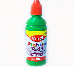 PINTURA TEXTIL VERDE 30ml VINCI