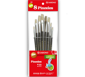 SET C/8 PINCELES PLANOS 008-108 SABONIS