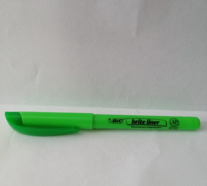 MARCATEXTO DELGADO VERDE BRITE LINER BIC