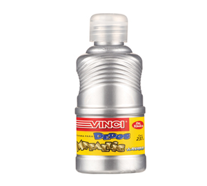 PINTURA DEDOS PLATA METALICO 237ml VINCI