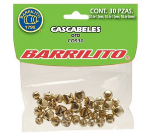 CASCABELES ORO BOLSA CON 30 PZAS. BARRILITO CO530