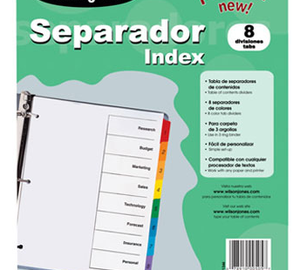 SEPARADOR 1-8 COLOR NUMERO P1346 WILSON JONES