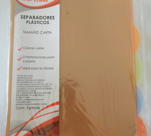 SEPARADOR 1-5 PLASTICO CARTA FIRST CLASS DIETRIX