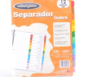 SEPARADOR COLOR 1-12  WILSON JONES