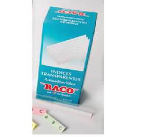 INDICE TRANSPARENTE AUTOADHERIBLE 4pz BACO