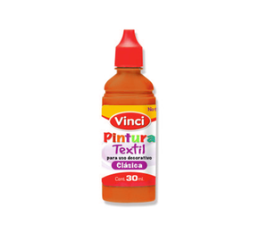 PINTURA TEXTIL DIAMANTADA NARANJA CLARO 30ml VINC