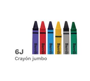 CRAYONES REGULARES CAJA CON 6 COLORES BARRILITO 6R