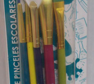 KIT DE PINCELES ESCOLARES C/5 PZ BLISTER