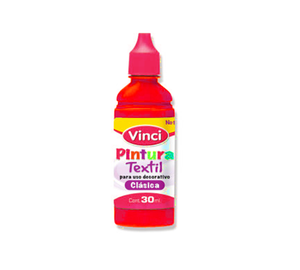 PINTURA TEXTIL ROJO 30ml VINCI