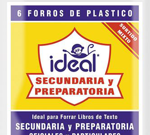 FORRO PLASTICO PARA LIBROS  6pz IDEAL