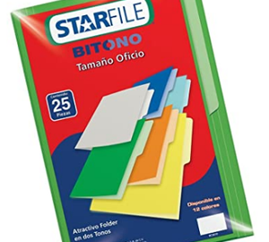 FOLDER OFICIO VERDE 25pz STARFILE