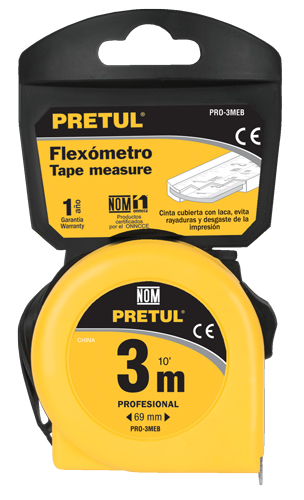 FLEXOMETRO 3 MTS PRETUL (PRO-3MEB)