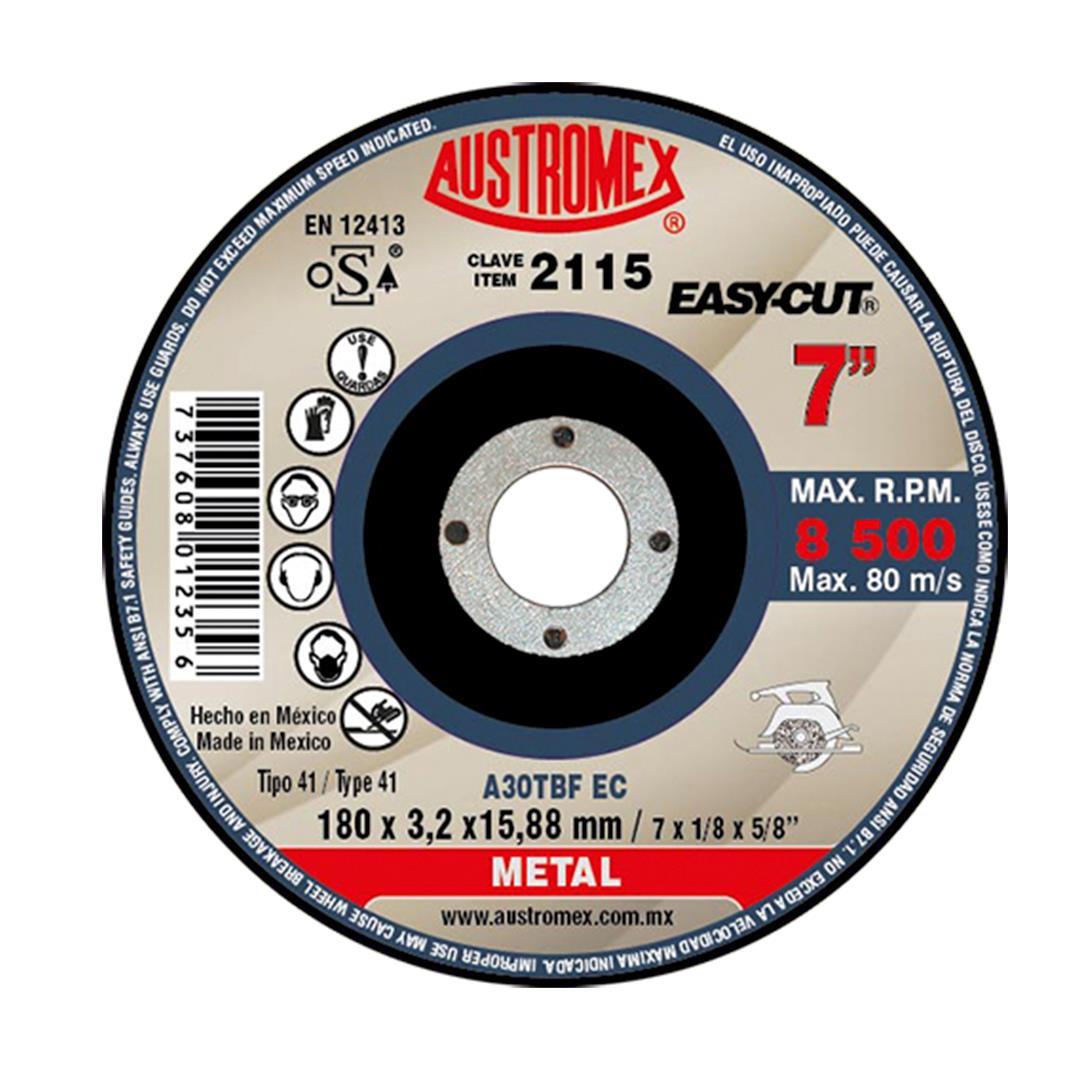 DISCO P/CORTE DE METAL 7″ X 1/8″ X 5/8″ AUSTROMEX (2115)