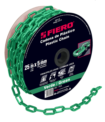 CADENA DE PLASTICO 5 MM. COLOR VERDE (CAPL-5V)