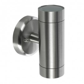 LAMPARA TIPO ARBOTANTE DOBLE LUZ GU10 ACERO INOX CALUX (7031-A)