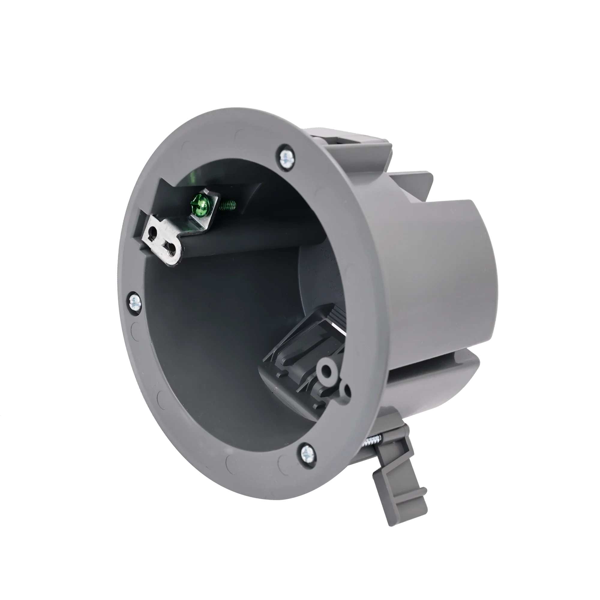 CAJA CIRCULAR PARA ROSETA P/TABLAROACA C/CHILILLO  (GRIS)