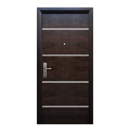 PUERTA DE SEGURIDAD FIRENZE NOGAL DER. (.96X2.13 MTS) (ACERO+MADERA)