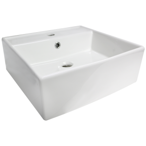 LAVABO SOBRE CUBIERTA CUADRATO BLANCO