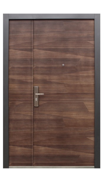 PUERTA DE SEGURIDAD SERIE-5 GALES C/FIJO SUPER NOGAL DER. (1.20X2.13 MTS) (ACERO) M4