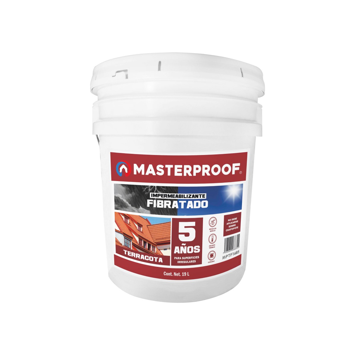 ELASTOMERICO MASTERPROOF 5 AÑOS TERRACOTA FIBRATADO  (MPTF1685) CUBETA