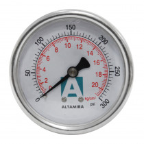 MANOMETRO DE GLICERINA TRASERA 0-300 LBS ALTAMIRA (MAN0-300GBM)