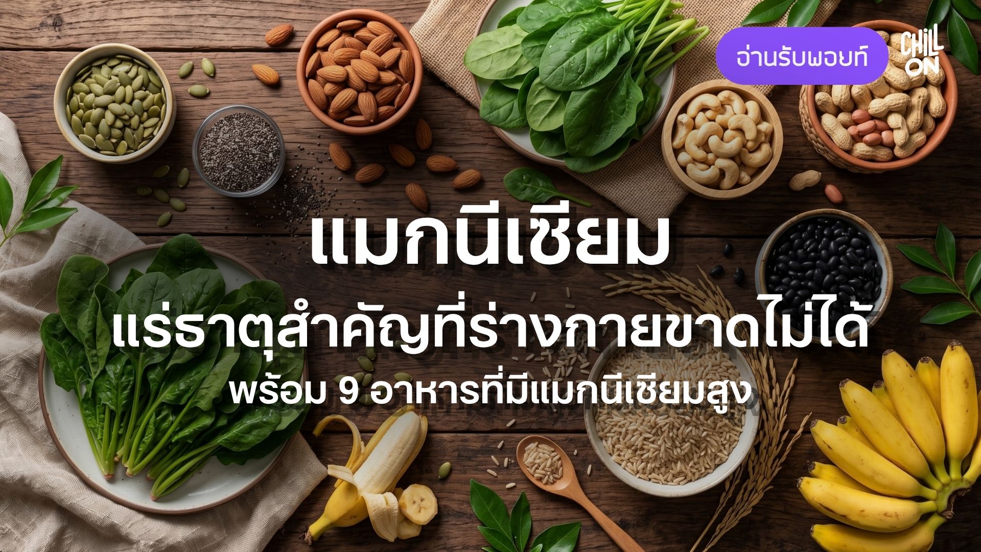 แมกนีเซียมคืออะไร? แร่ธาตุสำคัญที่ร่างกายขาดไม่ได้ พร้อม 9 อาหารที่มีแมกนีเซียมสูง