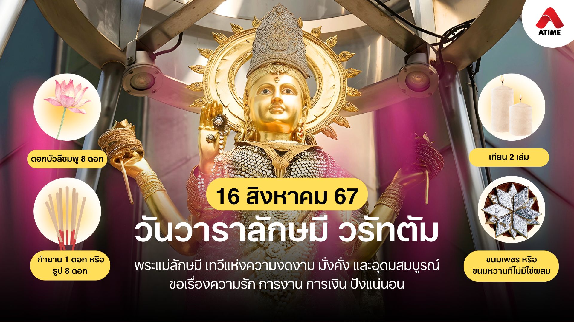 หนึ่งปีมีครั้งเดียว “วันวาราลักษมี วรัทตัม” ขอความรัก “พระแม่ลักษมี”