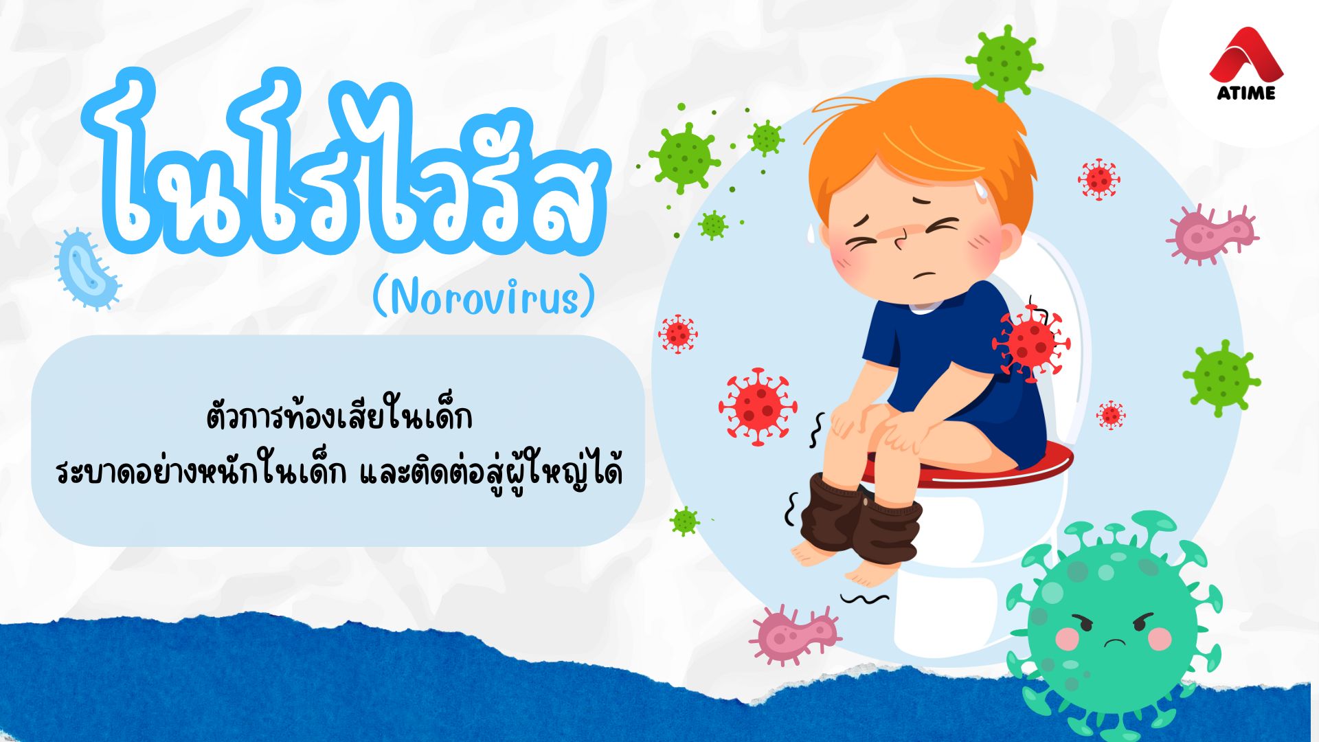 โนโรไวรัส (Norovirus) ตัวการท้องเสียระบาดในเจ้าตัวเล็ก