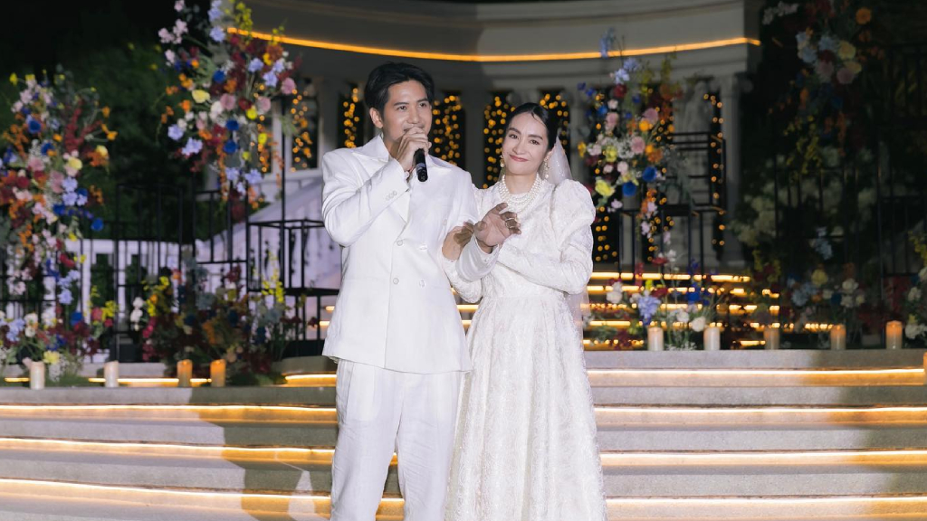 ชาวนัวร่วมยินดี รัฐ Tattoo Colour ควงแขน มะลิเม กาญจนา แฟนสาวนอกวงการแต่งงานเรียบง่าย