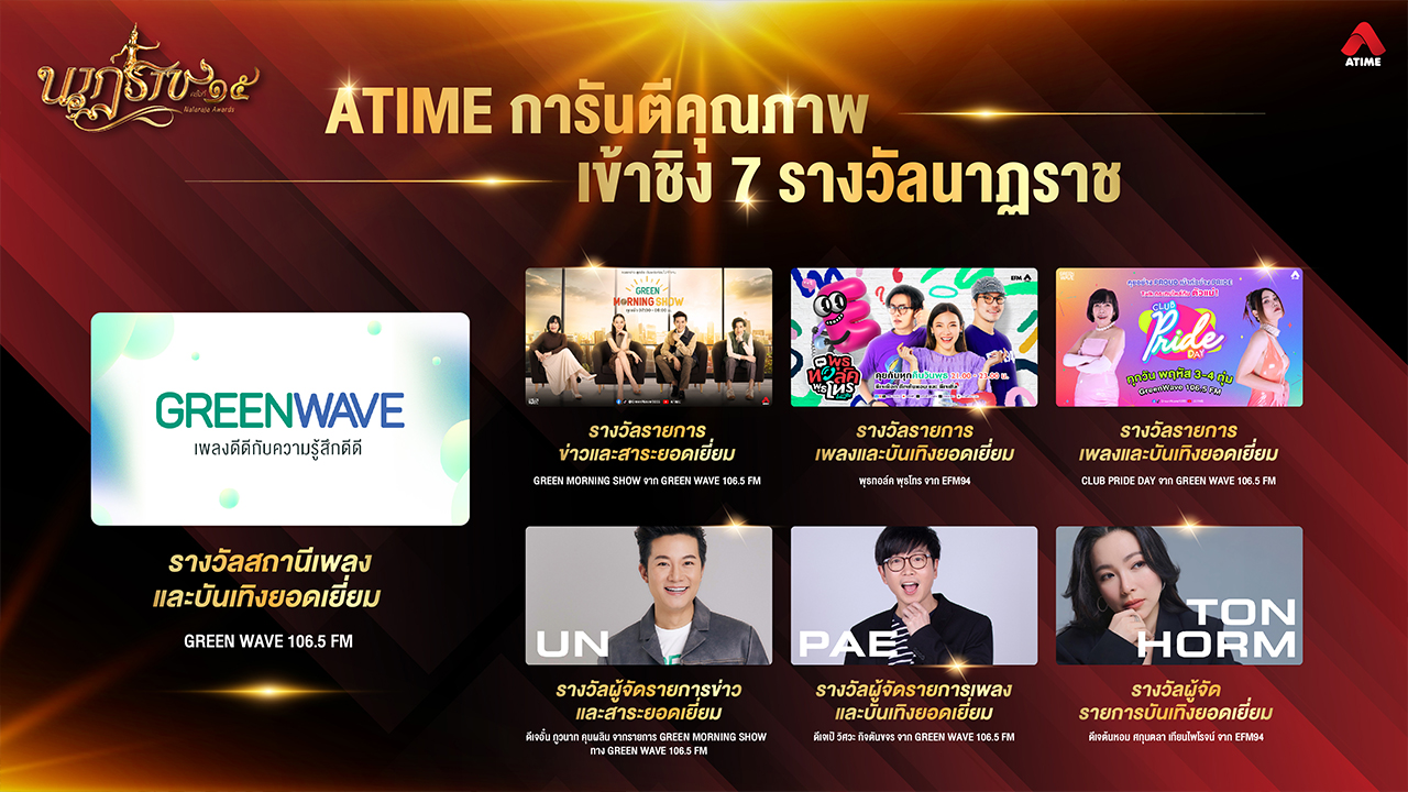 ATIME การันตีคุณภาพ เข้าชิง 7 รางวัล นาฏราช ครั้งที่ 15 ประจำปี 2566 ประเภทวิทยุ