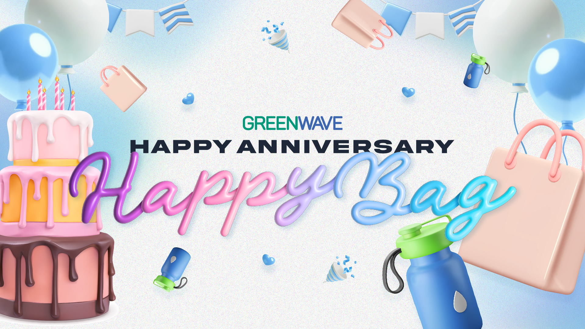 GREEN WAVE HAPPY ANNIVERSARY HAPPY BAG