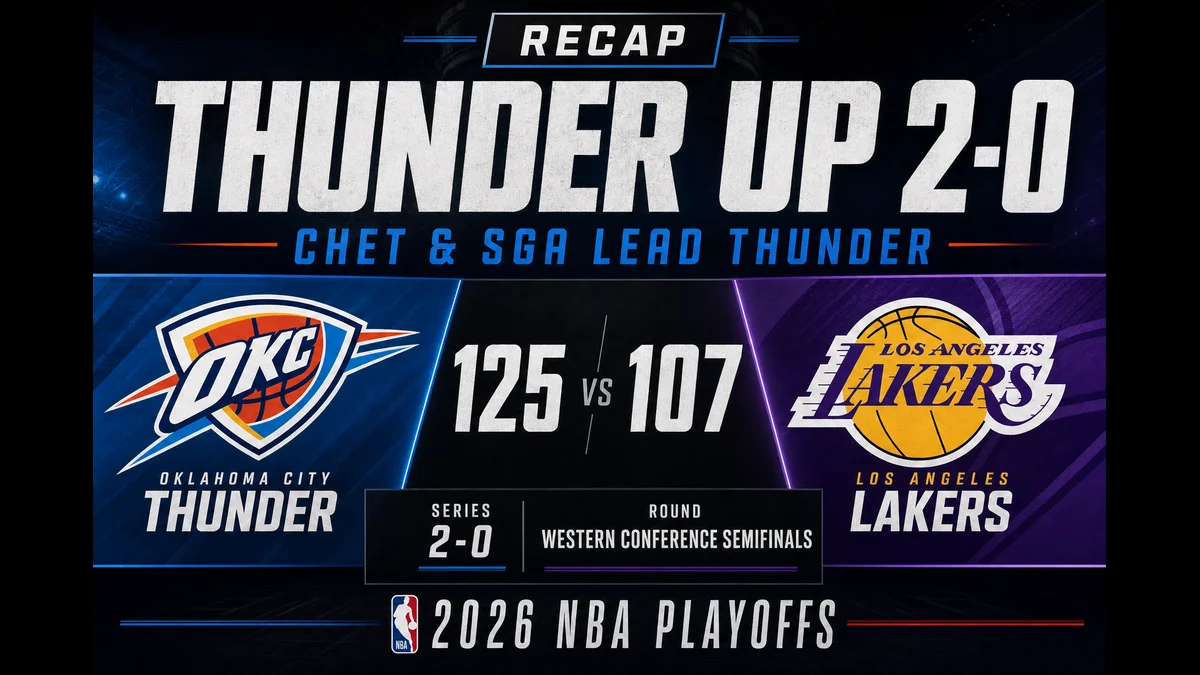 Thunder extend series lead to 2-0 with dominant Game 2 victory