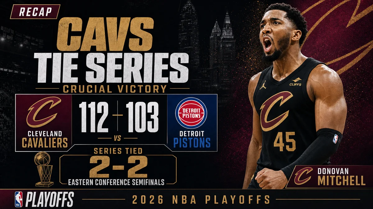 Cavaliers Even Series 2-2 as Mitchell Explodes for 39 Second-Half Points