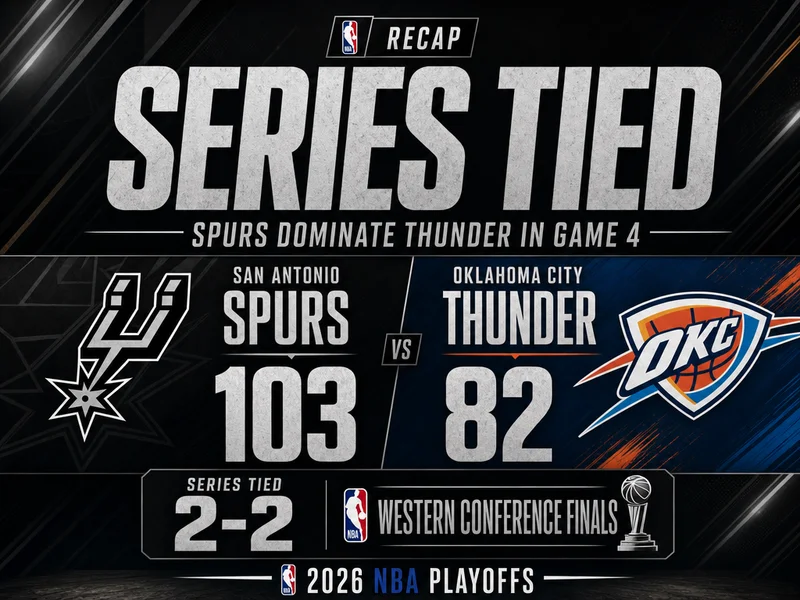 Spurs Dominate Thunder in Game 4, Even Western Conference Finals at 2-2