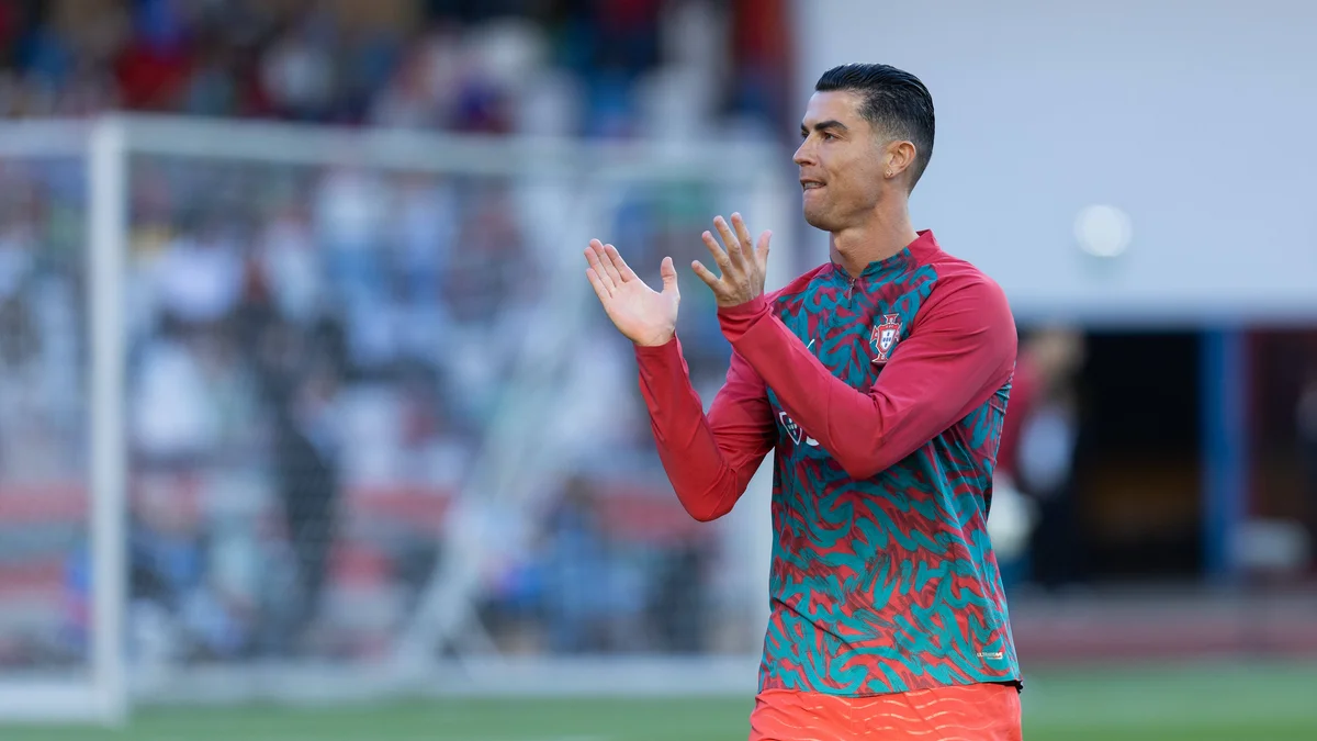 Portugal and Al-Nassr forward Cristiano Ronaldo (7) stands on the pitch before an international friendly.