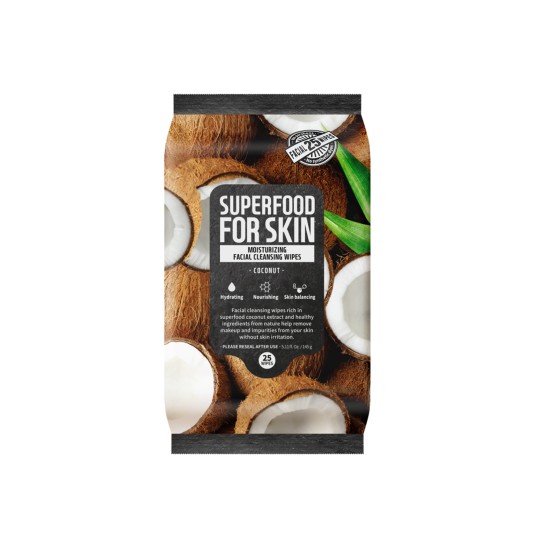 Farmskin Superfood For Skin Moisturizing Cleansing Wipes (Coconut) 25s in Dubai, UAE