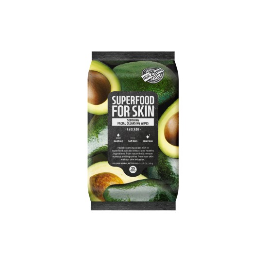 Farmskin Superfood For Skin Soothing Cleansing Wipes (Avocado) 25 sheet /145g in Dubai, UAE