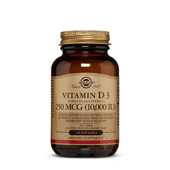 Solgar Vitamin D3 (Cholecalciferol) 250mcg (10,000 Iu) 120 Softgels in Dubai, UAE