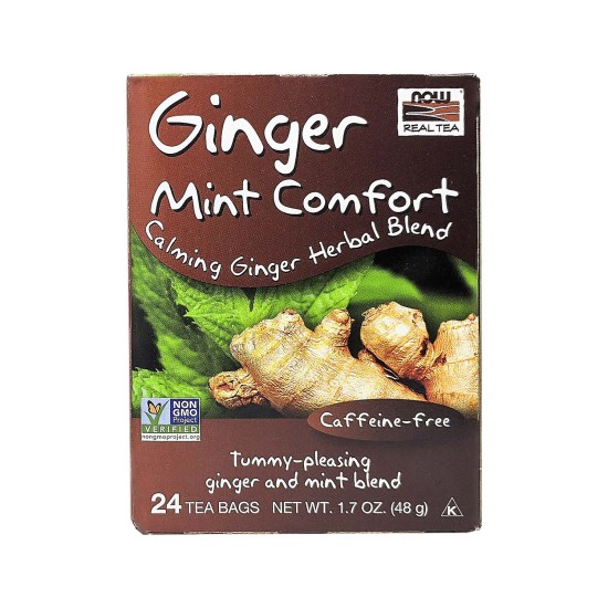 Now Foods Ginger Mint Comfort Tea 24 Tea Bags in Dubai, UAE