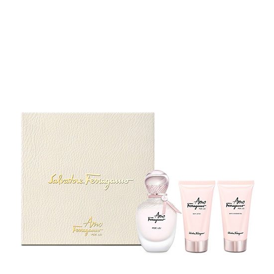 Salvatore Ferragamo Women Amo Per Lei Edp Kit 50ml+Body Lotion 50ml+Bath and Shower Gel 50ml