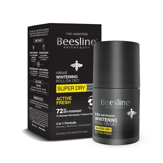 Beesline Men Whitening Roll-On Super Dry Active Fresh 50ml in Dubai, UAE