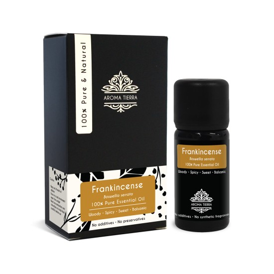 Aroma Tierra Frankincense Essential Oil or Olibanum Oil (Boswellia serrata) (India) 100% Pure & Natu