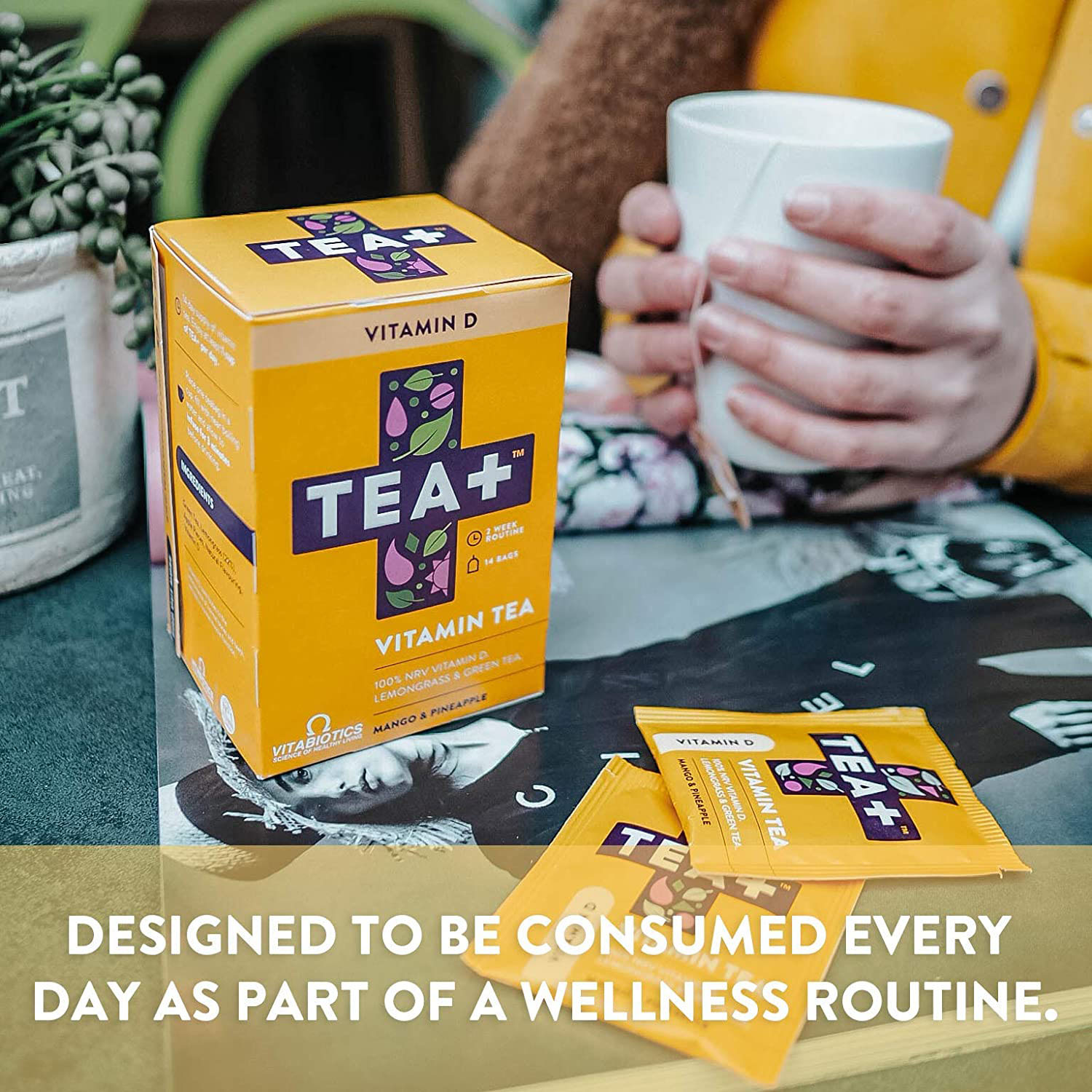 Vitabiotics TEA Vitamin D Green Herbal Tea, 14 Day Supply Aesthetic