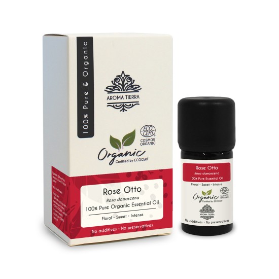 Aroma Tierra Organic Rose Essential Oil or Rose Otto (Bulgaria) 5ml in Dubai, UAE