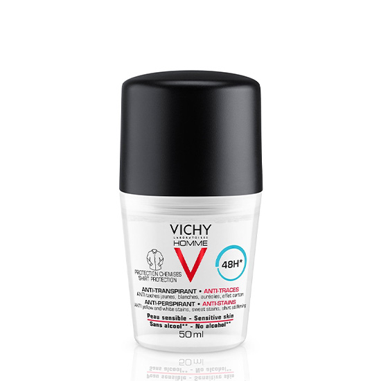 Vichy Homme Deodorant 48h Anti Stain 50ml in Dubai, UAE